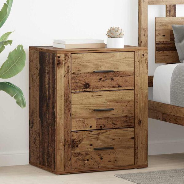 vidaXL Nachttisch mit Schubladen Altholz 35 x 50 x 60 cm Holzwerkstoff