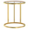 vidaXL Beistelltisch Golden und Transparent 45 cm Hartglas