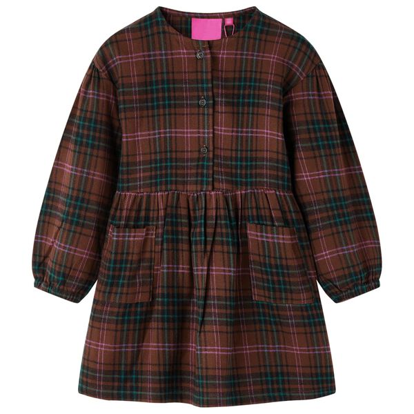 Kinderkleid mit Langen &Auml;rmeln Cognac 140