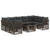 vidaXL Gartensofa-set 10 stk. Grau 100 x 55 x 73 cm Poly-Rattan