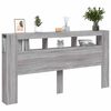 vidaXL LED-Kopfteil Grau Sonoma 200x18,5x103,5 cm Holzwerkstoff