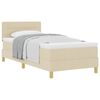 vidaXL Boxspringbett mit Matratze Creme 100 x 200 cm Stoff