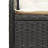 vidaXL 3-tlg. Garten-Sofagarnitur mit Kissen Schwarz Poly Rattan