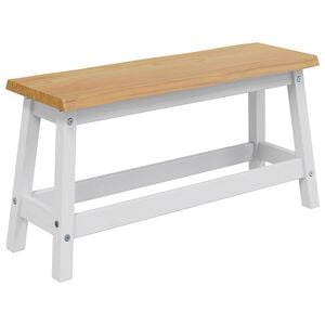 VidaXL Esstischbank EKAI Wei&szlig; 91,5 x 29 x 45,5 cm Massives Kiefernholz