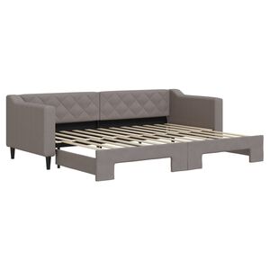 vidaXL Tagesbett Ausziehbar Taupe 80x200 cm Stoff