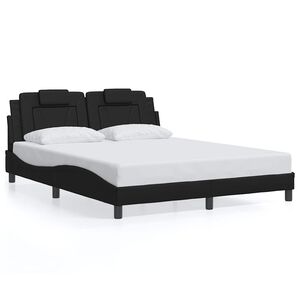 vidaXL Bettgestell "Viana" ohne Matratze Schwarz 160x200 cm Kunstleder