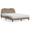vidaXL Bettgestell "Viana" mit LED ohne Matratze Cappuccino-Braun 140x200 cm