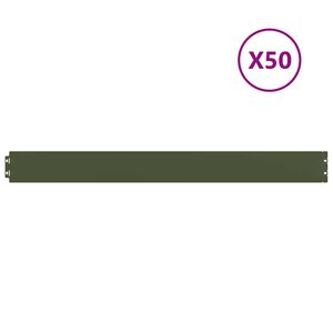 vidaXL Rasenkanten 50 Stk. Olivgr&uuml;n 10x103 cm Kaltgewalzter Stahl