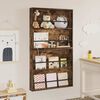 vidaXL Magazinregal mit Regal 2 pcs Ger&auml;ucherte Eiche 80 x 12 x 70 cm