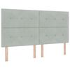 vidaXL Boxspringbett mit Matratze Hellgrau 180 x 200 cm Samt