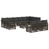 vidaXL Gartensofa-set 14 stk. Grau Poly-Rattan