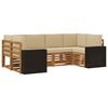 vidaXL Ecksofa Set mit Kissen 6 pcs Natur und Beige Polyester