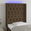 vidaXL LED Kopfteil Dunkelbraun 83x16x118/128 cm Stoff