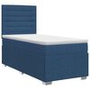 vidaXL Boxspringbett mit Matratze mit Kopfteil Blau 100 x 200 cm Stoff