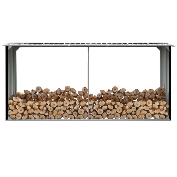 vidaXL Brennholzlager Verzinkter Stahl 330 x 92 x 153 cm Anthrazit