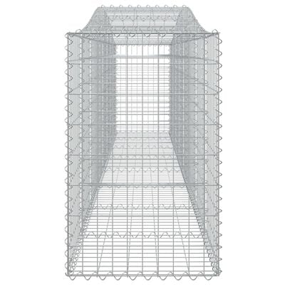 vidaXL Gabionen mit Hochbogen 6 Stk. 400x50x80/100cm Verzinktes Eisen