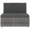 vidaXL 12-tlg. Garten-Lounge-Set mit Kissen Grau Poly Rattan