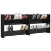 vidaXL Wand-Schuhschr&auml;nke 2 Stk. Hochglanz-Schwarz 80x18x60cm