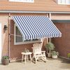 vidaXL Einziehbare Markise Handbetrieben 300 cm Blau/Wei&szlig; Gestreift