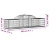 vidaXL Gabionen mit Hochbogen 3 Stk. 200x50x40/60 cm Verzinktes Eisen