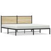 vidaXL Metallbett ohne Matratze Sonoma-Eiche 183x213 cm