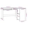 vidaXL Eckschreibtisch in L-Form Betongrau 120x140x75 cm Holzwerkstoff