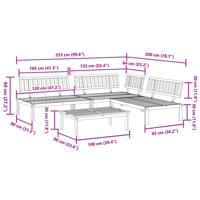 vidaXL 4-tlg. Garten-Sofagarnitur aus Paletten Massivholz Akazie