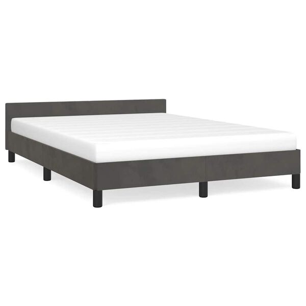 vidaXL Bettgestell ohne Matratze Dunkelgrau 140x200 cm Samt