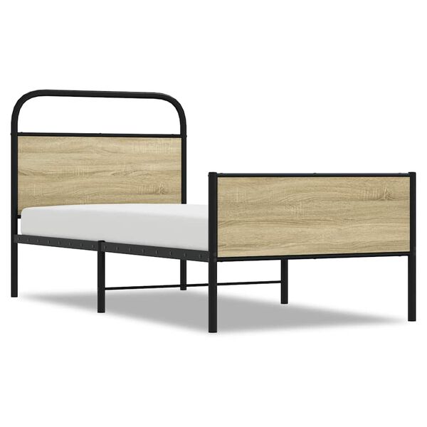 vidaXL Bettgestell ohne Matratze 75x190 cm Sonoma-Eiche Holzwerkstoff