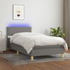 vidaXL Boxspringbett mit Matratze & LED Dunkelgrau 90x190 cm Stoff