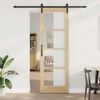 vidaXL Schiebet&uuml;r ORKDAL Nat&uuml;rlich und Schwarz 78 x 232 cm