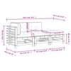 vidaXL 3-tlg. Garten-Lounge-Set mit Kissen Schwarz Massivholz