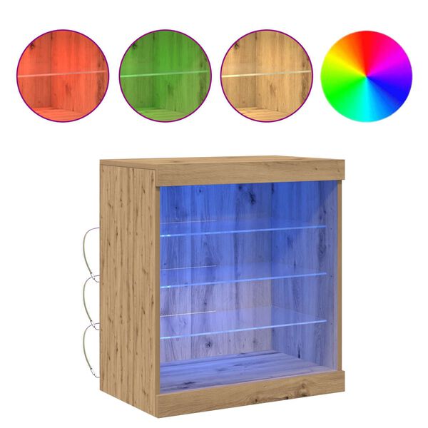 vidaXL LED-Sideboard Artisan-Eiche 60,5 x 37 x 67 cm Holzwerkstoff