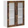 vidaXL Wandglas-Schrank PORTO Ger&auml;ucherte Eiche 80 x 31 x 100 cm