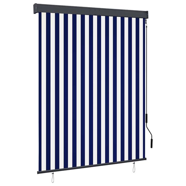 vidaXL Au&szlig;enrollo 140x250 cm Blau und Wei&szlig;