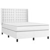 vidaXL Boxspringbett mit Matratze Wei&szlig; 140x190 cm Kunstleder