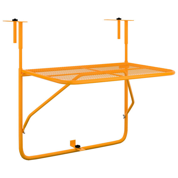 vidaXL Balkontisch Gelb 60x40 cm Stahl