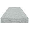 vidaXL Schweberegal Betongrau 90x23,5x3,8 cm MDF