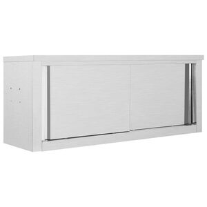 vidaXL Wandh&auml;ngeschrank mit Schiebet&uuml;ren 120&times;40&times;50 cm Edelstahl