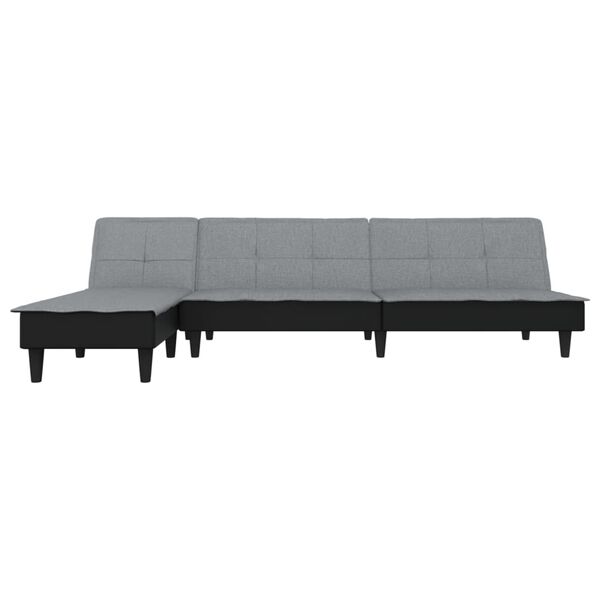 vidaXL Schlafsofa in L-Form Hellgrau 255x140x70 cm Stoff