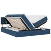 vidaXL Bett mit LED-Lichtleisten mit Kopfteil Blau 180 x 200 cm Stoff