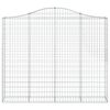 vidaXL Gabionen mit Hochbogen 9 Stk. 200x30x160/180cm Verzinktes Eisen