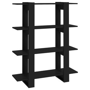 vidaXL B&uuml;cherregal/Raumteiler Schwarz 100x30x123,5 cm