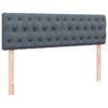 vidaXL Ottoman-Bett mit Matratze & LEDs Dunkelgrau 140x200 cm Samt