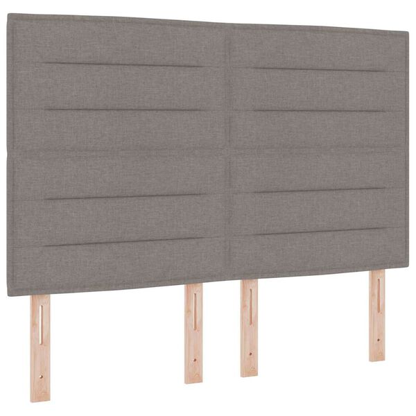 vidaXL Boxspringbett mit Matratze mit LED Taupe 160 x 200 cm Stoff