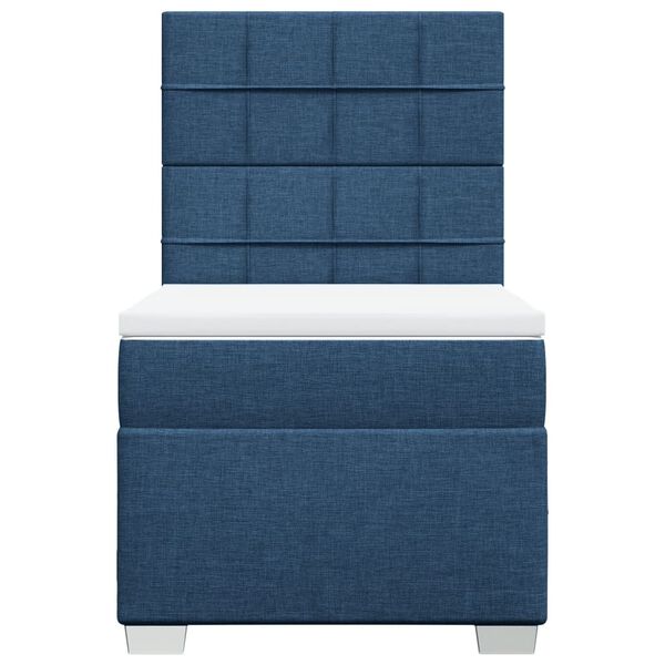 vidaXL Boxspringbett mit Matratze Blau 80x200 cm Stoff