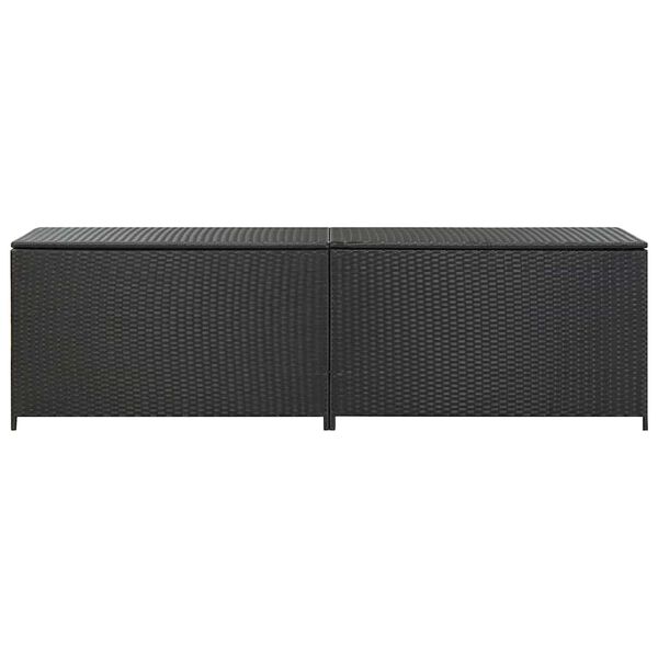 vidaXL Gartenbox Poly Rattan 200x50x60 cm Schwarz