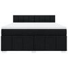 vidaXL Boxspringbett mit Matratze Schwarz 180x200 cm Stoff