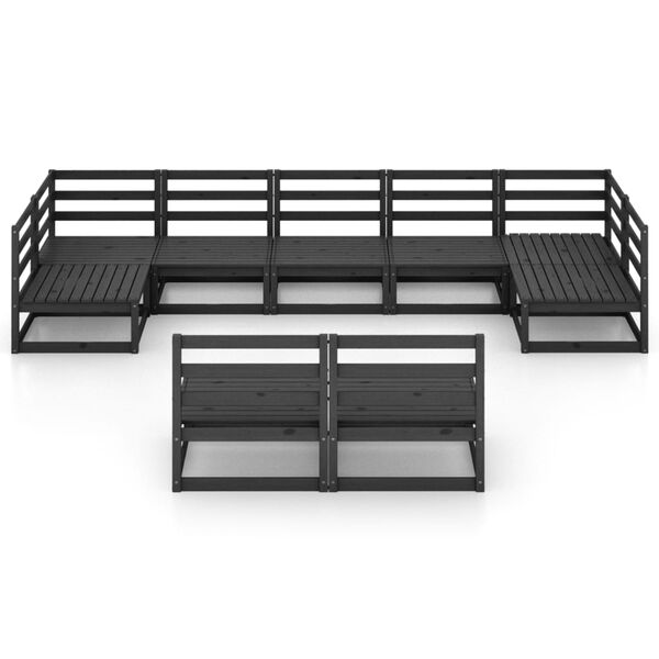 vidaXL 9-tlg. Garten-Lounge-Set Massivholz Kiefer