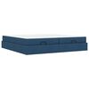 vidaXL Bettgestell mit Matratze mit Matratze 2 pcs Blau Stoff